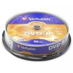 DVD-R Verbatim 16x, 4.7GB, 10 buc, Spindle Matt Silver Surface