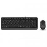 Kit A4Tech - Tastatura Fstyler  Sleek FK10, USB, Black + Mouse Optic FM10, USB, Black-Grey