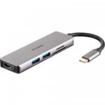 Hub USB DLink DUB-M530, 2x USB 3.2 gen 1 + 1x HDMI + 1x SD Card Reader, Grey