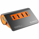 HUB USB Orico M3H4-G2, 4x USB 3.2 Gen 2, Orange-Grey