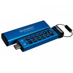 Stick memorie Kingston IronKey Keypad 200C, 32GB, USB-C, Blue