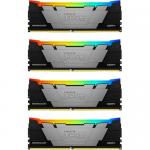 Kit Memorie Kingston FURY Renegade RGB Black Intel XMP 2.0, 128GB, DDR4-3200MHz, CL16, Quad Channel