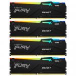 Kit Memorie Kingston Fury Beast RGB Black Intel XMP 3.0, 128GB, DDR5-5200MHz, CL40, Quad Channel