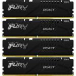 Kit Memorie Kingston Fury Beast Black Intel XMP 3.0, 64GB, DDR5-5200MHz, CL40, Quad Channel