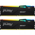 Kit Memorie Kingston FURY Beast RGB, 16GB, DDR5-5600MHz, CL40, Dual Channel