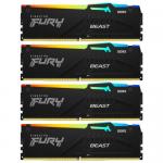 Kit Memorie Kingston Fury Beast RGB Black Intel XMP 3.0, 64GB, DDR5-6000MHz, CL40, Quad Channel