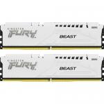 Kit Memorie Kingston Fury Beast White Intel XMP 3.0, 32GB, DDR5-6000MHz, CL40, Dual Channel