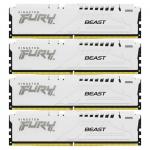 Kit Memorie Kingston Fury Beast White Intel XMP 3.0, 64GB, DDR5-6000MHz, CL40, Quad Channel