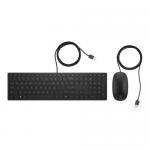 Kit HP Pavilion 400 - Tastatura, USB, Black + Mouse Optic, USB, Black