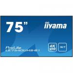 Business TV Iiyama Seria ProLite LE7540UHS-B1, 75inch, 3840x2160pixeli, Black
