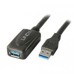 Cablu Lindy LY-43155, USB 3.0 male - USB 3.0 female, 5m, Black