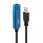 Cablu extensie Lindy LY-43229, USB 3.0 male - USB 3.0 female, 15m, Black-Blue