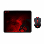 Kit Redragon M601-WL-BA - Mouse Optic, LED, USB Wireless, Black-Red + Mousepad, Black-Red 