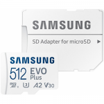 Memory Card microSDXC Samsung EVO Plus (2024) 512GB, Class 10, UHS-I U3, V10, A2 + Adaptor SD