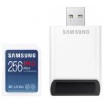 Memory Card SDXC Samsung PRO Plus 256GB, Class 10, UHS-I U3, V30, + USB Card Reader