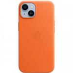 Protectie pentru spate Apple MagSafe Leather pentru Iphone 14, Orange