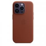 Protectie pentru spate Apple MagSafe Leather pentru Iphone 14 Pro, Umber