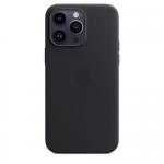 Protectie pentru spate Apple MagSafe Leather pentru Iphone 14 Pro Max, Midnight