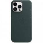 Protectie pentru spate Apple MagSafe Leather pentru Iphone 14 Pro Max, Forest Green