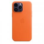 Protectie pentru spate Apple MagSafe Leather pentru Iphone 14 Max, Orange