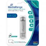 Stick memorie MediaRange MR937 64GB, USB 3.1, Silver