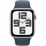 Smartwatch Apple Watch SE 2 (2023) Aluminium, 1.57inch, 4G, Curea Silicon S/M, Silver - Storm Blue