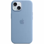 Protectie pentru spate Apple Silicone cu MagSafe pentru iPhone 15, Winter Blue