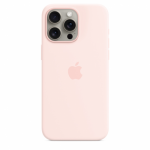 Protectie pentru spate Apple Silicone cu MagSafe pentru iPhone 15 Pro Max, Light Pink