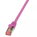 Patchcord Logilink, Cat.6, S/FTP, 0.5m, Pink