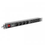 PDU Lanberg PDU-04E04I-0200-IEC-BK, 4x Schuko French, 4x C13, Black