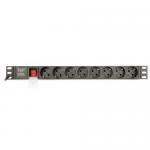 PDU Gembird EG-PDU-014-C14, 8x Schuko, Black