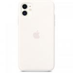 Protectie pentru spate Apple Silicone Case pentru iPhone 11, White