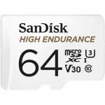 Memory Card microSDXC SanDisk by WD High Endurance 64GB, Class 10, UHS-I U3, V30 + Adaptor SD