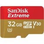 Memory Card microSDHC SanDisk by WD Extreme 32GB, Class 10, UHS-I U3, V30, A1 + Adaptor SD