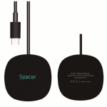Incarcator Wireless Spacer 2-in-1 SPAR-WCHGQ-02, USB-C, 15W, Black
