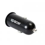 Incarcator auto Spacer SPCC-01, 1x USB-A, Black