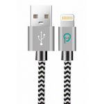 Cablu de date Spacer SPDC-LIGHT-BRD-ZBR-1.0, USB-A - Lightning, 1m, Black-White