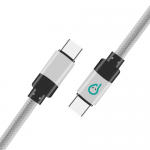 Cablu de date Spacer SPDC-TYPEC-TYPEC-BRD-SL-1.8, USB-C - USB-C, 1.8m, Silver