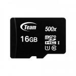 Memory Card microSDHC TeamGroup 500x 16GB, Class 10,  UHS-I + Adaptor SD