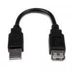 Cablu Startech USBEXTAA6IN, USB 2.0 male - USB 2.0 female, 0.15m, Black