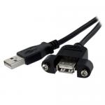 Cablu Startech USBPNLAFAM1, USB male - USB female, 0.30m, Black