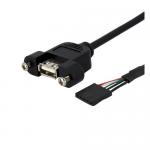 Cablu Startech USBPNLAFHD3, USB female - IDC 5pin, 0.9m, Black