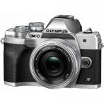 Camera foto Mirrorless Olympus OM-D E-M10 Mark IV body, 20.3MP, Silver + Obiectiv M.Zuiko Digital ED 14-42mm f/3.5-5.6 EZ Silver