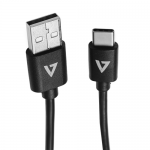 Cablu de date V7 V7U2AC-2M-BLK-1E, USB 2.0 - USB-C, 2m, Black