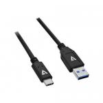 Cablu de date V7 V7U3.1AC-1M-BLK-1E, USB male - USB-C, 1m, Black