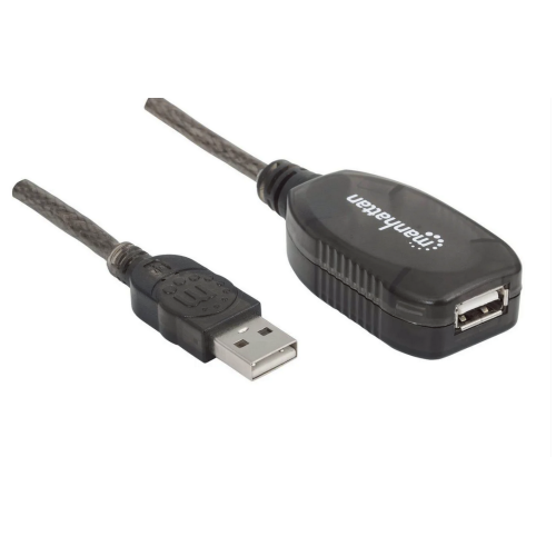 Extensie cablu Manhattan 150958, USB 2.0 male - USB 2.0 female, 20 m, Black