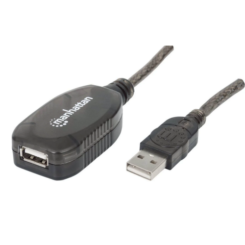 Extensie cablu Manhattan 150958, USB 2.0 male - USB 2.0 female, 20 m, Black