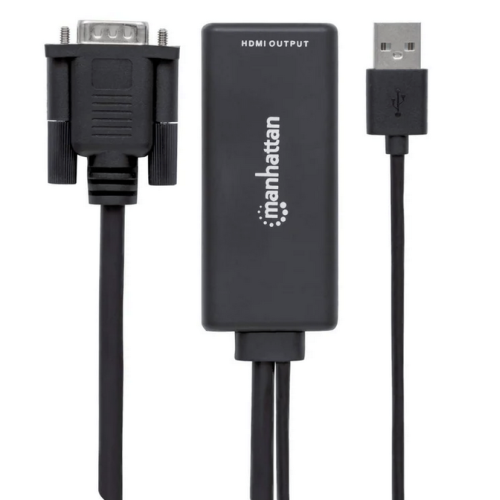 Adaptor Manhattan 152426, VGA + HDMI - USB, 1 m, Black