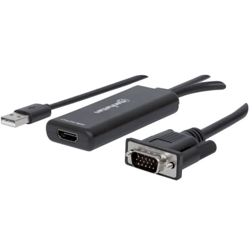 Adaptor Manhattan 152426, VGA + HDMI - USB, 1 m, Black