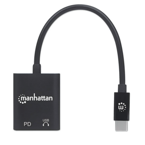 Adaptor Manhattan 153348, 2 x USB-C female - USB-C male, Black